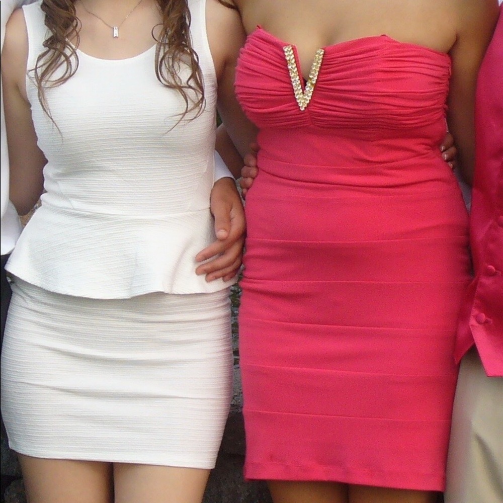 White peplum dress